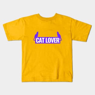 CAT LOVER PURPLE LOGO Kids T-Shirt